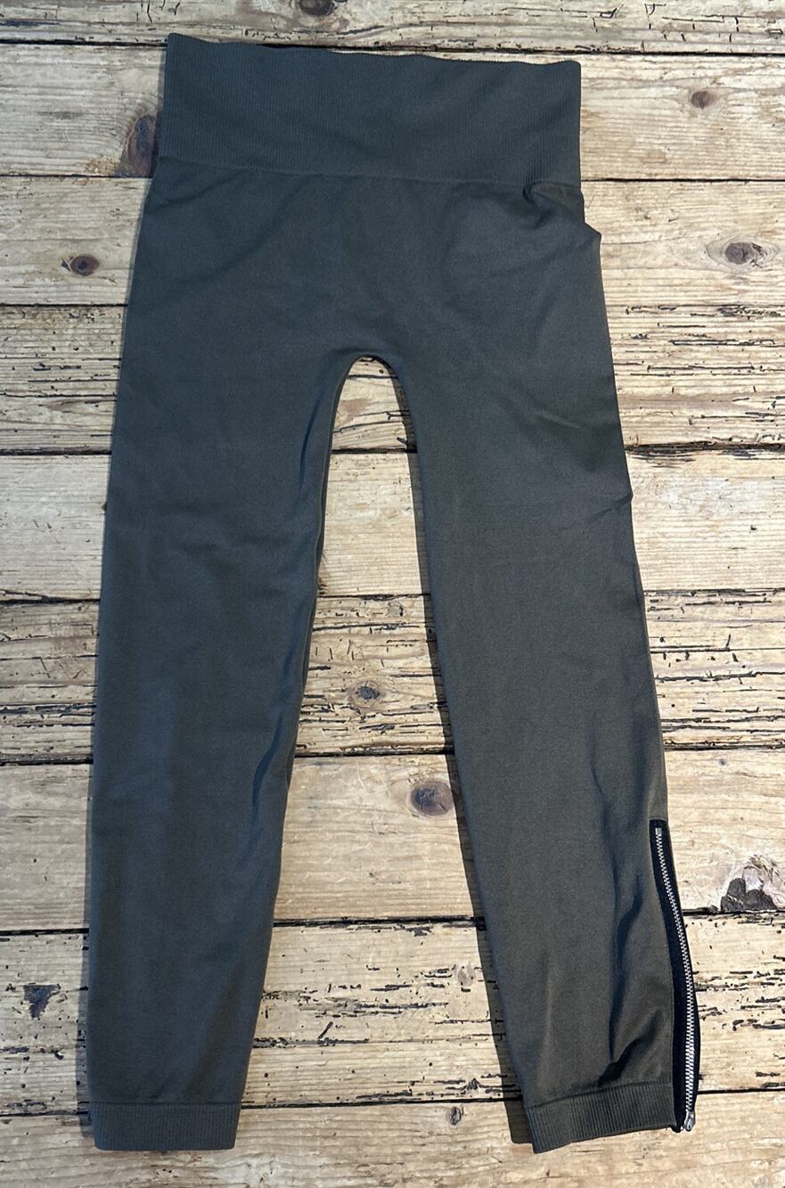 INC Women’s Size L Olive Green Leggings With Side Zipper NWOT